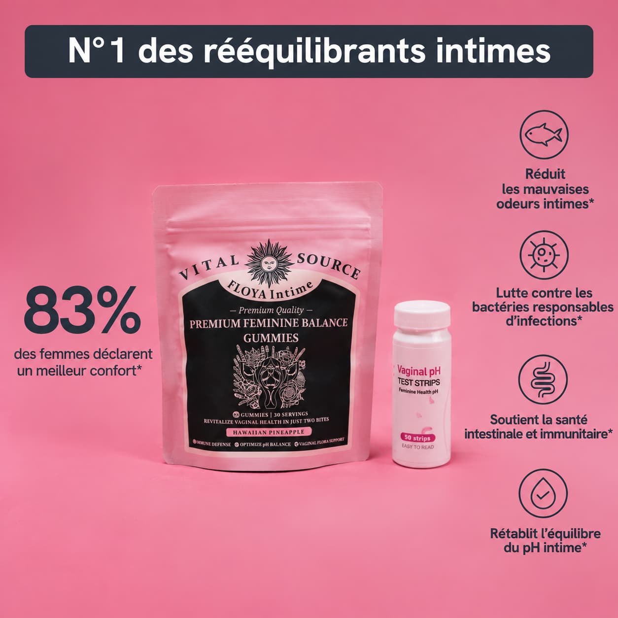 Gummies Anti-Odeur Intime  1 Acheté  = 1 OFFERT